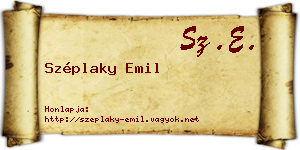 Széplaky Emil névjegykártya