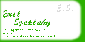 emil szeplaky business card